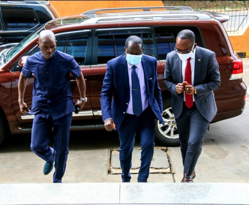 File image of Raila Odinga and Silas Jakakimba
